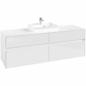 Villeroy & Boch Collaro Waschtischunterschrank 160cm Mit 4 Auszügen Glossy White Ohne Beleuchtung Mittig 7
