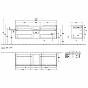 Villeroy & Boch Collaro Waschtischunterschrank 160cm Mit 4 Auszügen Glossy White Ohne Beleuchtung Mittig 9
