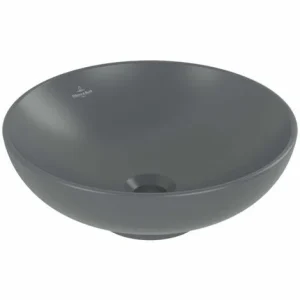Villeroy & Boch Loop & Friends Aufsatzwaschtisch Rund Ohne Überlauf Graphite 42 Cm Mit CeramicPlus Beschichtung 12