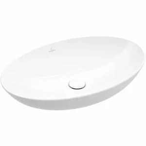Villeroy & Boch Loop & Friends Aufsatzwaschtisch Oval 62 Cm Ohne Überlauf Weiß Alpin Mit CeramicPlus Beschichtung 8